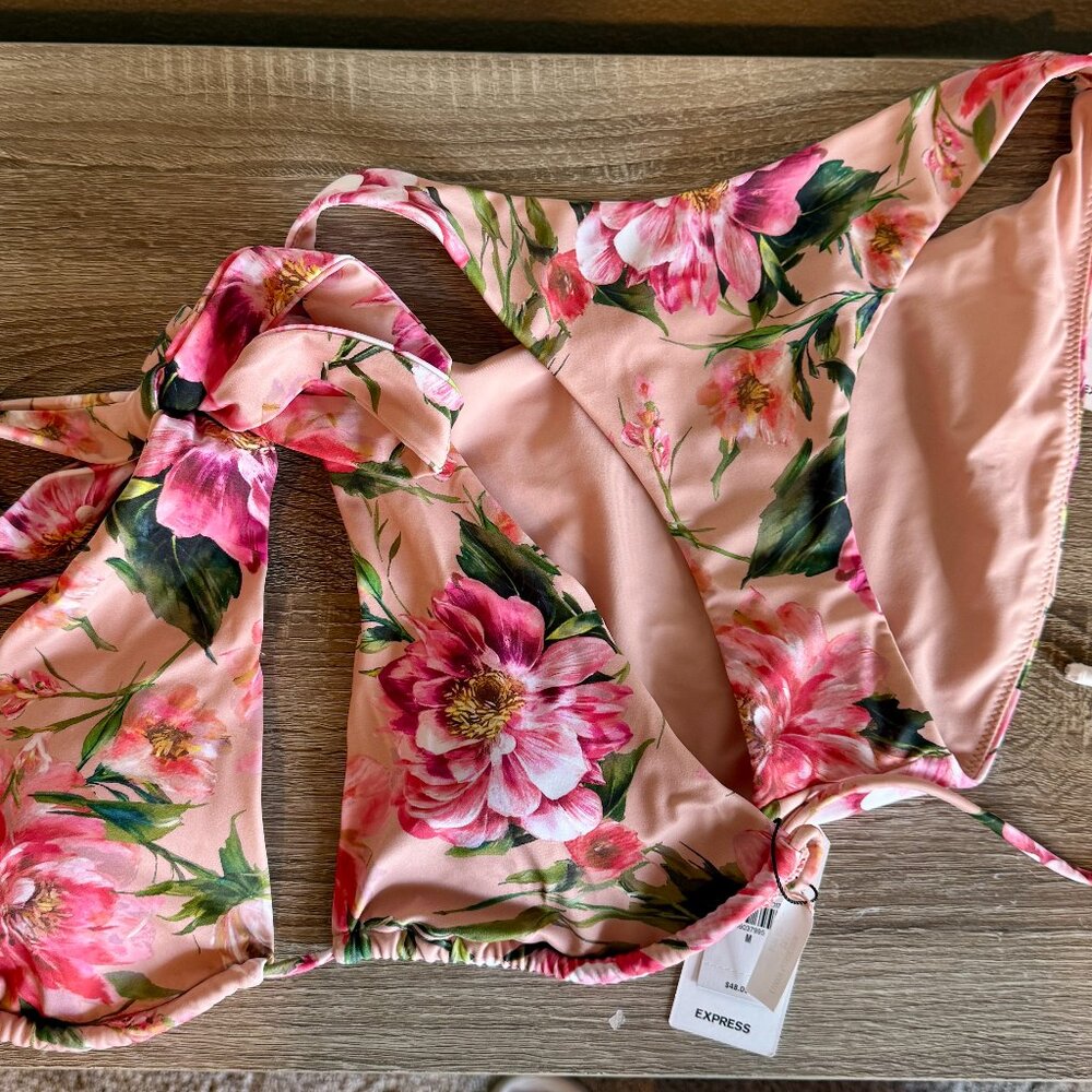 Express Body Contour Pink Floral Bikini Set | Size Medium | NWT